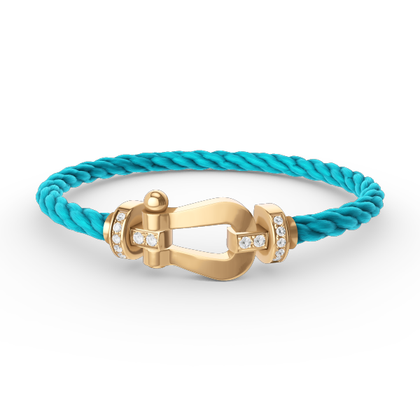 [Azure Tears]FORCE LARGE HORSESHOE HALF DIAMOND BRACELET - GOLD