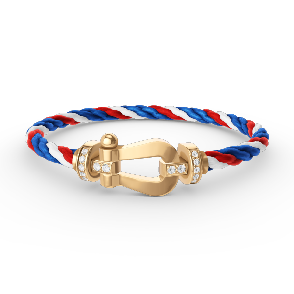 [Azure Tears]FORCE LARGE HORSESHOE HALF DIAMOND BRACELET - GOLD