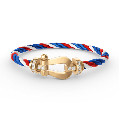 [Azure Tears]FORCE LARGE HORSESHOE HALF DIAMOND BRACELET - GOLD