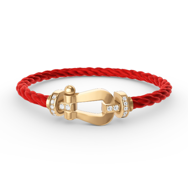 [Azure Tears]FORCE LARGE HORSESHOE HALF DIAMOND BRACELET - GOLD