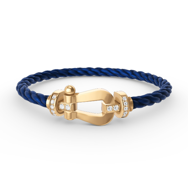 [Azure Tears]FORCE LARGE HORSESHOE HALF DIAMOND BRACELET - GOLD
