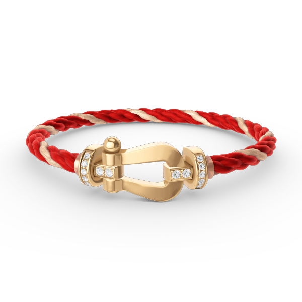 [Azure Tears]FORCE LARGE HORSESHOE HALF DIAMOND BRACELET - GOLD