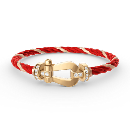 [Azure Tears]FORCE LARGE HORSESHOE HALF DIAMOND BRACELET - GOLD