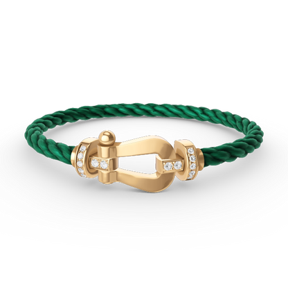 [Azure Tears]FORCE LARGE HORSESHOE HALF DIAMOND BRACELET - GOLD