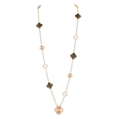 [Azure Tears]DETACHABLE 15-MOTIF CLOVER STATEMENT SET - GREY MOTHER-OF-PEARL & LASER