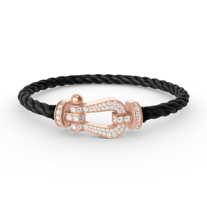 [Azure Tears]FORCE LARGE HORSESHOE FULL DIAMOND BRACELET - ROSE GOLD