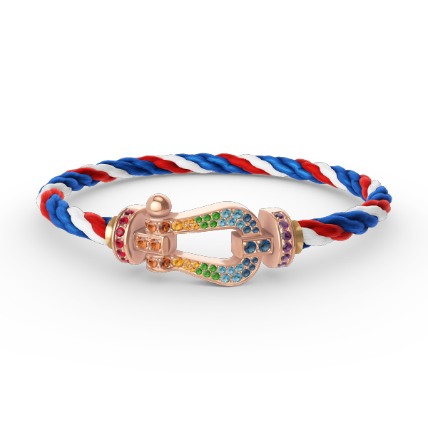 [Azure Tears]FORCE LARGE HORSESHOE COLORED DIAMOND BRACELET - ROSE GOLD