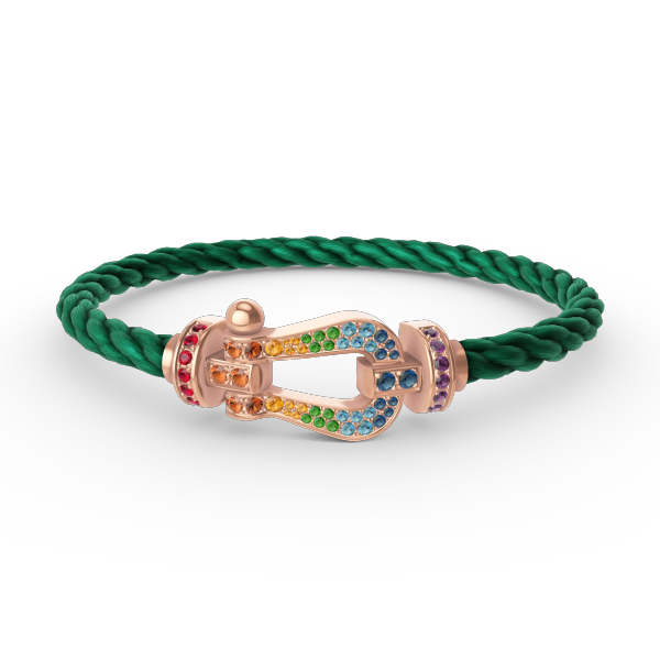 [Azure Tears]FORCE LARGE HORSESHOE COLORED DIAMOND BRACELET - ROSE GOLD