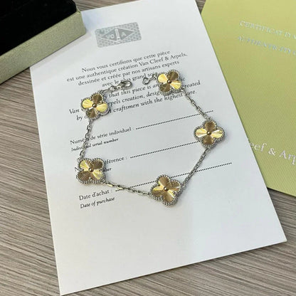 [Azure Tears]LUCKY CLOVER 5-MOTIF BRACELET - LASER COLLECTION