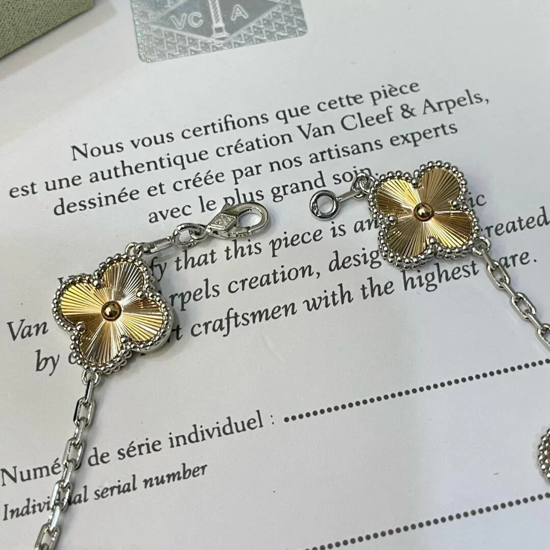 [Azure Tears]LUCKY CLOVER 5-MOTIF BRACELET - LASER COLLECTION