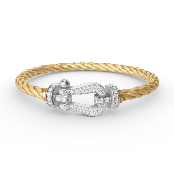 [Azure Tears]FORCE LARGE HORSESHOE FULL DIAMOND BRACELET - WHITE GOLD