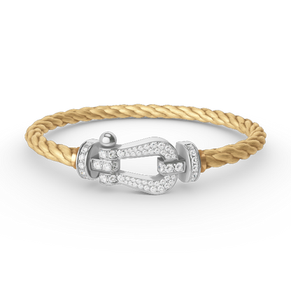 [Azure Tears]FORCE LARGE HORSESHOE FULL DIAMOND BRACELET - WHITE GOLD