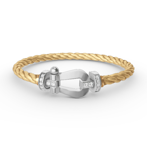 [Azure Tears]FORCE LARGE HORSESHOE HALF DIAMOND BRACELET - WHITE GOLD
