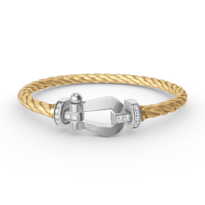 [Azure Tears]FORCE LARGE HORSESHOE HALF DIAMOND BRACELET - WHITE GOLD