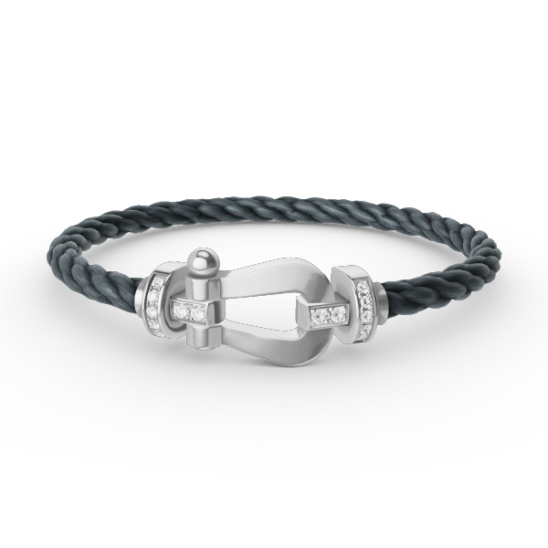 [Azure Tears]FORCE LARGE HORSESHOE HALF DIAMOND BRACELET - WHITE GOLD