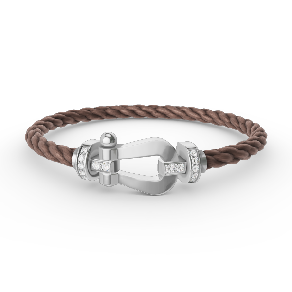 [Azure Tears]FORCE LARGE HORSESHOE HALF DIAMOND BRACELET - WHITE GOLD