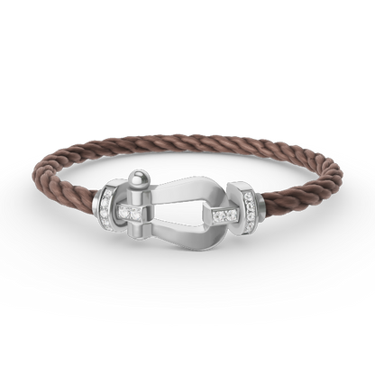[Azure Tears]FORCE LARGE HORSESHOE HALF DIAMOND BRACELET - WHITE GOLD