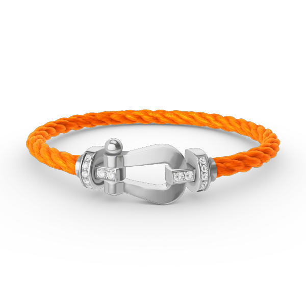 [Azure Tears]FORCE LARGE HORSESHOE HALF DIAMOND BRACELET - WHITE GOLD