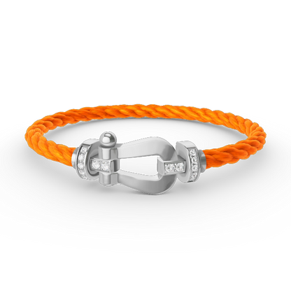 [Azure Tears]FORCE LARGE HORSESHOE HALF DIAMOND BRACELET - WHITE GOLD