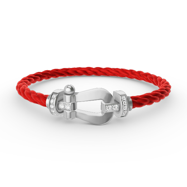 [Azure Tears]FORCE LARGE HORSESHOE HALF DIAMOND BRACELET - WHITE GOLD