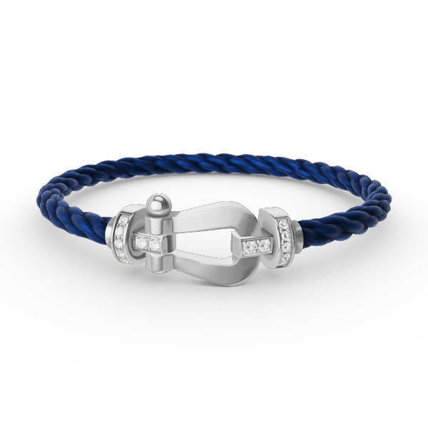 [Azure Tears]FORCE LARGE HORSESHOE HALF DIAMOND BRACELET - WHITE GOLD