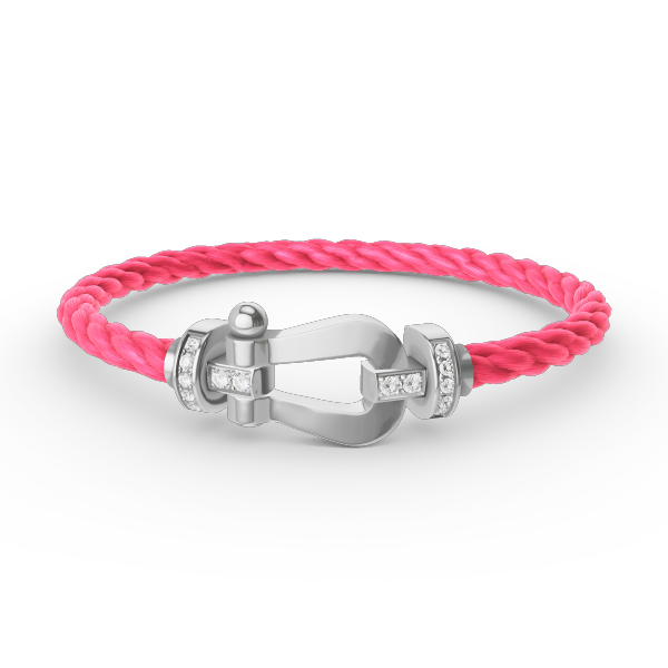 [Azure Tears]FORCE LARGE HORSESHOE HALF DIAMOND BRACELET - WHITE GOLD