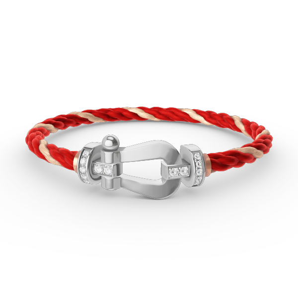 [Azure Tears]FORCE LARGE HORSESHOE HALF DIAMOND BRACELET - WHITE GOLD