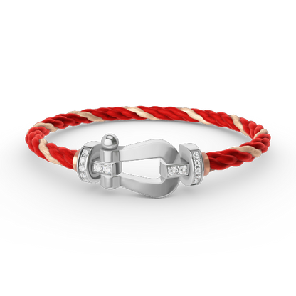 [Azure Tears]FORCE LARGE HORSESHOE HALF DIAMOND BRACELET - WHITE GOLD