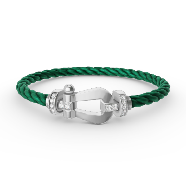 [Azure Tears]FORCE LARGE HORSESHOE HALF DIAMOND BRACELET - WHITE GOLD