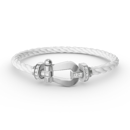 [Azure Tears]FORCE LARGE HORSESHOE HALF DIAMOND BRACELET - WHITE GOLD