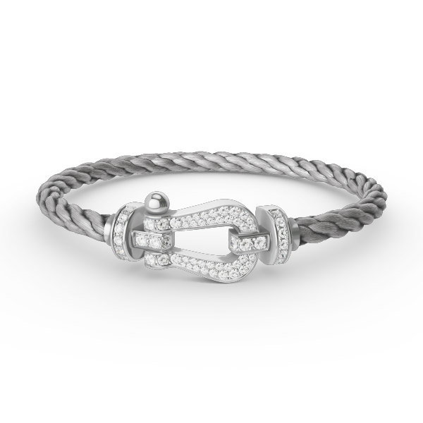[Azure Tears]FORCE LARGE HORSESHOE FULL DIAMOND BRACELET - WHITE GOLD