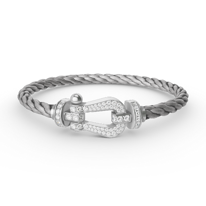 [Azure Tears]FORCE LARGE HORSESHOE FULL DIAMOND BRACELET - WHITE GOLD
