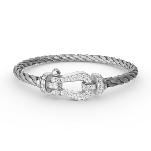 [Azure Tears]FORCE LARGE HORSESHOE FULL DIAMOND BRACELET - WHITE GOLD
