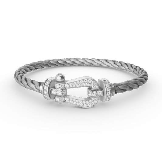 [Azure Tears]FORCE LARGE HORSESHOE FULL DIAMOND BRACELET - WHITE GOLD
