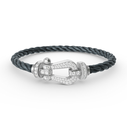 [Azure Tears]FORCE LARGE HORSESHOE FULL DIAMOND BRACELET - WHITE GOLD