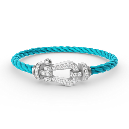 [Azure Tears]FORCE LARGE HORSESHOE FULL DIAMOND BRACELET - WHITE GOLD