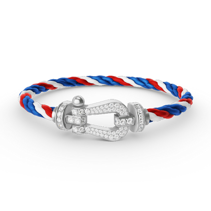 [Azure Tears]FORCE LARGE HORSESHOE FULL DIAMOND BRACELET - WHITE GOLD