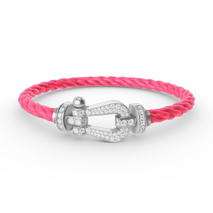 [Azure Tears]FORCE LARGE HORSESHOE FULL DIAMOND BRACELET - WHITE GOLD