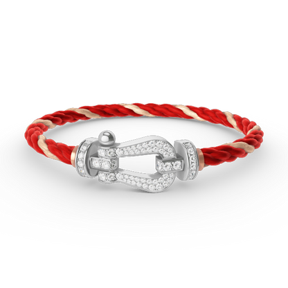 [Azure Tears]FORCE LARGE HORSESHOE FULL DIAMOND BRACELET - WHITE GOLD
