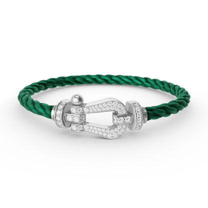 [Azure Tears]FORCE LARGE HORSESHOE FULL DIAMOND BRACELET - WHITE GOLD