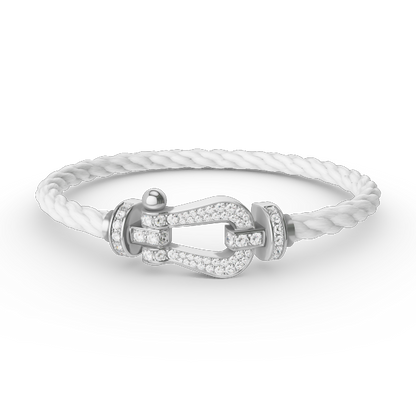 [Azure Tears]FORCE LARGE HORSESHOE FULL DIAMOND BRACELET - WHITE GOLD